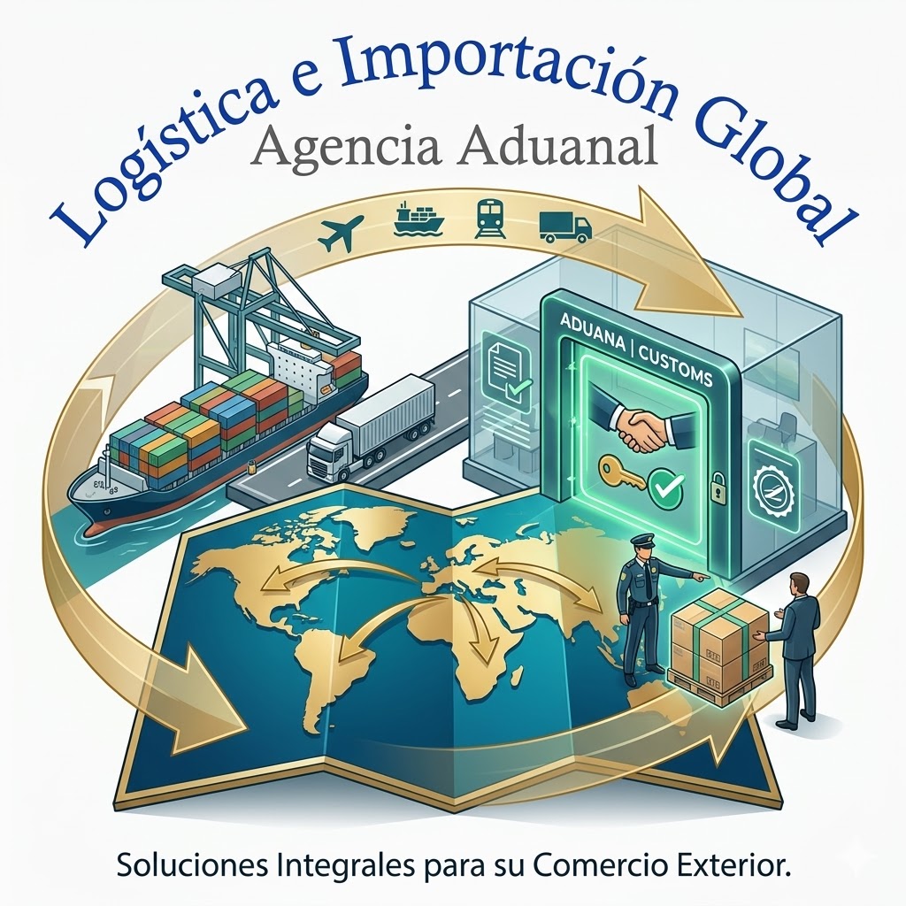 Ilustración representativa de logística y aduanas integradas